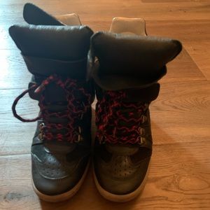 Isabell Marant sneaker wedges deep blue black size 39 EU size 8 red blue laces